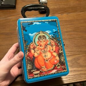 Vintage Ganesh metal lunchbox purse bag